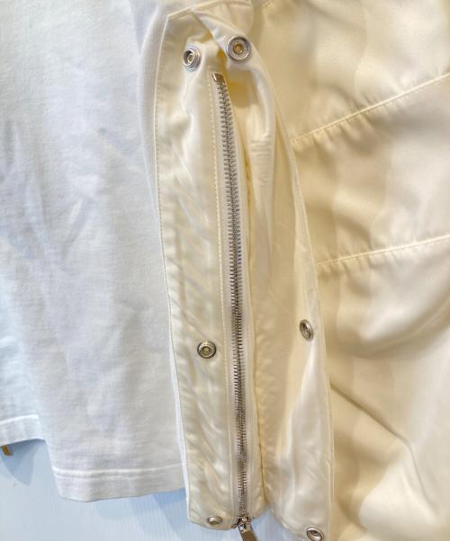 Christian Dior（クリスチャン ディオール）Christian Dior (クリスチャン ディオール) sacai (サカイ) コットン×ナイロン ドッキングプルオーバー　213J642A0554 ホワイト サイズ:Lの古着・服飾アイテム