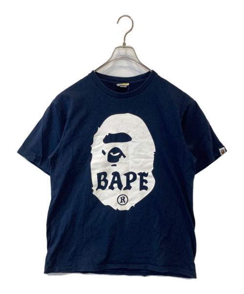 A BATHING APE（ア ベイシング エイプ）A BATHING APE (ア ベイシング エイプ) Bicolor Big Ape Head Tee（バイカラー ビッグ エイプ ヘッド Tシャツ） ネイビー サイズ:XLの古着・服飾アイテム