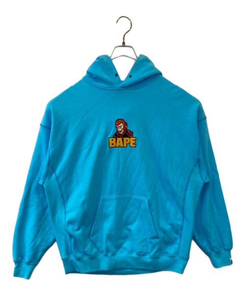 A BATHING APE（ア ベイシング エイプ）A BATHING APE (ア ベイシング エイプ) 刺繍パーカー　001PPJ302001L ブルー サイズ:Sの古着・服飾アイテム