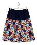 tricot COMME des GARCONSトリココムデギャルソン）の古着「花柄切替スカート　TQ-S017」｜ネイビー