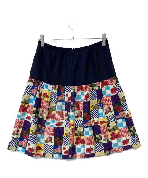 tricot COMME des GARCONS（トリココムデギャルソン）tricot COMME des GARCONS (トリココムデギャルソン) 花柄切替スカート　TQ-S017 ネイビー サイズ:Mの古着・服飾アイテム