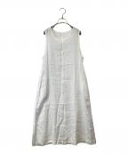nest Robeネストローブ）の古着「ノースリーブリネンワンピース 01235-1395-2」｜ホワイト