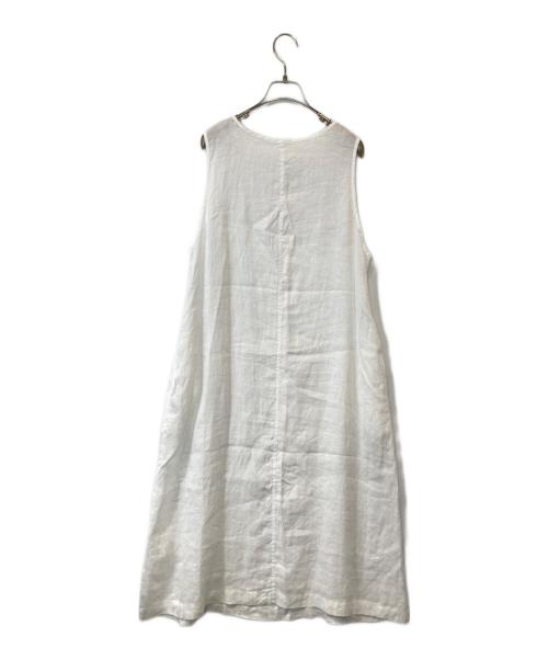 nest Robe（ネストローブ）nest Robe (ネストローブ) ノースリーブリネンワンピース 01235-1395-2 ホワイト サイズ:FREEの古着・服飾アイテム