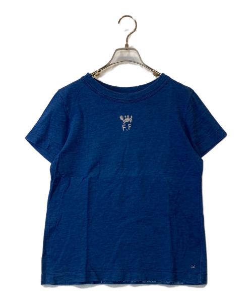 45R（フォーティファイブ・アール）45R (フォーティファイブ・アール) うみものがたり かに刺繍 半袖Tシャツ インディゴ サイズ:3の古着・服飾アイテム
