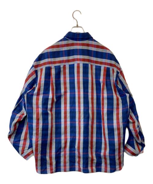 Name.（ネーム）Name. (ネーム) PLAID COTTON RAMIE OVERSIZED SHIRT　NMSH-18SS 003 ブルーの古着・服飾アイテム