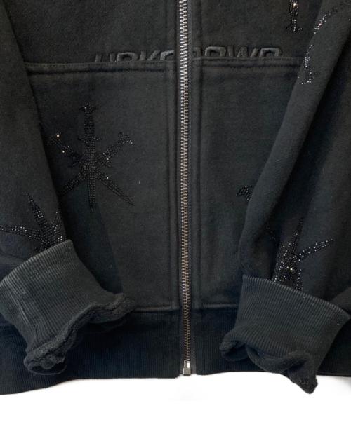 unknown（アンノウン）unknown (アンノウン) DAGGER RHINSTONE ZIP HOODIE ブラック サイズ:Mの古着・服飾アイテム