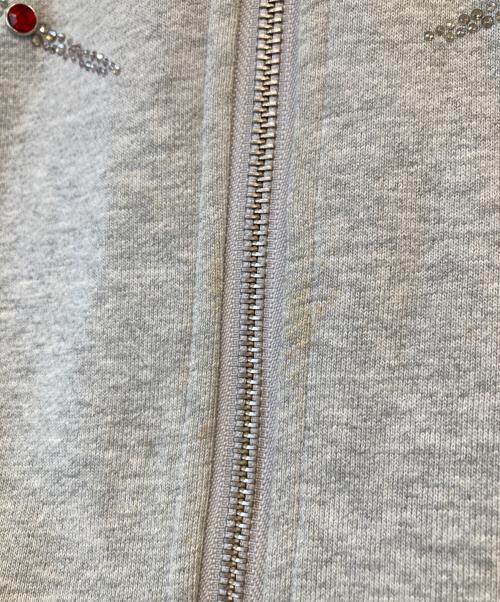 SUPPLIER（サプライヤー）SUPPLIER (サプライヤー) LIGHTNING RHINESTONE ZIP HOODIE グレー サイズ:XLの古着・服飾アイテム