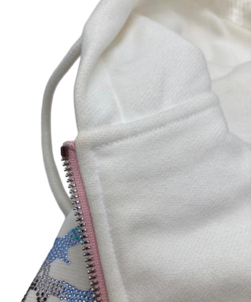 unknown（アンノウン）Unknown (アンノウン) DAGGER RHINSTONE ZIP HOODIE パーカー ホワイト サイズ:Mの古着・服飾アイテム