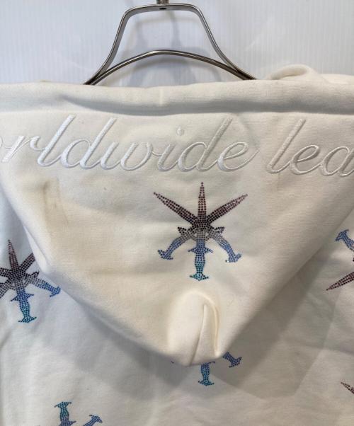 unknown（アンノウン）Unknown (アンノウン) DAGGER RHINSTONE ZIP HOODIE パーカー ホワイト サイズ:Mの古着・服飾アイテム