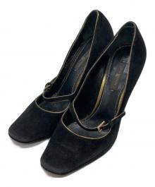 LOUIS VUITTON（ルイ ヴィトン）の古着「スウェードハイヒールパンプス BL0075」｜ブラック