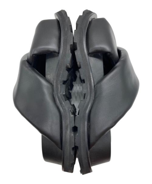 JIL SANDER（ジルサンダー）JIL SANDER (ジルサンダー) レザークロスストラップサンダル ブラック サイズ:37の古着・服飾アイテム