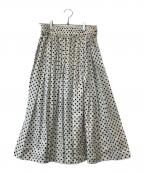 45Rフォーティファイブ・アール）の古着「キュプラコットンドットプリントのスカート　70640342」｜ライトグレー×ネイビー