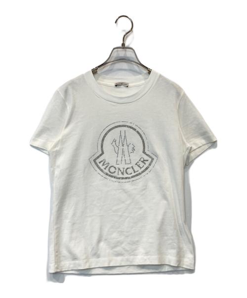 MONCLER（モンクレール）MONCLER (モンクレール) ロゴラインストーンデザイン半袖Tシャツ G20938C00008 ホワイト サイズ:Sの古着・服飾アイテム