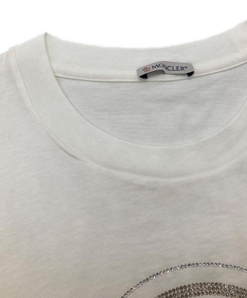 MONCLER（モンクレール）MONCLER (モンクレール) ロゴラインストーンデザイン半袖Tシャツ G20938C00008 ホワイト サイズ:Sの古着・服飾アイテム