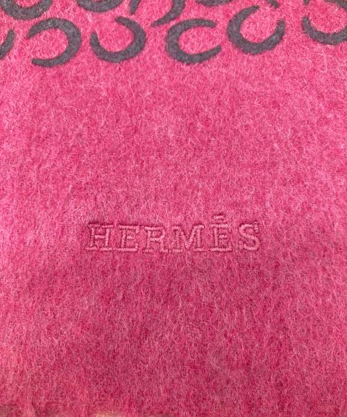 HERMES（エルメス）HERMES (エルメス) マフラー　馬蹄柄 ホースシュー柄 パープルの古着・服飾アイテム