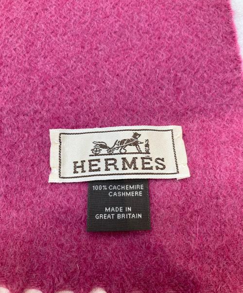 HERMES（エルメス）HERMES (エルメス) マフラー　馬蹄柄 ホースシュー柄 パープルの古着・服飾アイテム