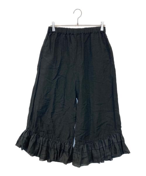 nest Robe（ネストローブ）nest Robe (ネストローブ) リネンシアーフリルヘムパンツ　01243-1144 ブラック サイズ:FREEの古着・服飾アイテム