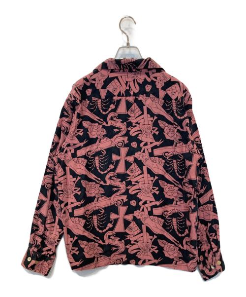 GANGSTERVILLE（ギャングスタービル）GANGSTERVILLE (ギャングスタービル) Arizona 66 L/S Shirts　GSV-23-AW-08 ピンク×ブラック サイズ:Sの古着・服飾アイテム