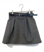 Snidelスナイデル）の古着「ベルテッドストラクチャーミニスカート SWFS151102」｜グレー