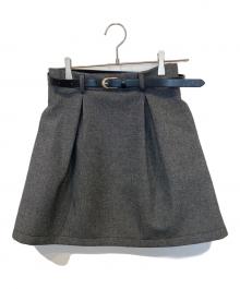 Snidel（スナイデル）の古着「ベルテッドストラクチャーミニスカート SWFS151102」｜グレー