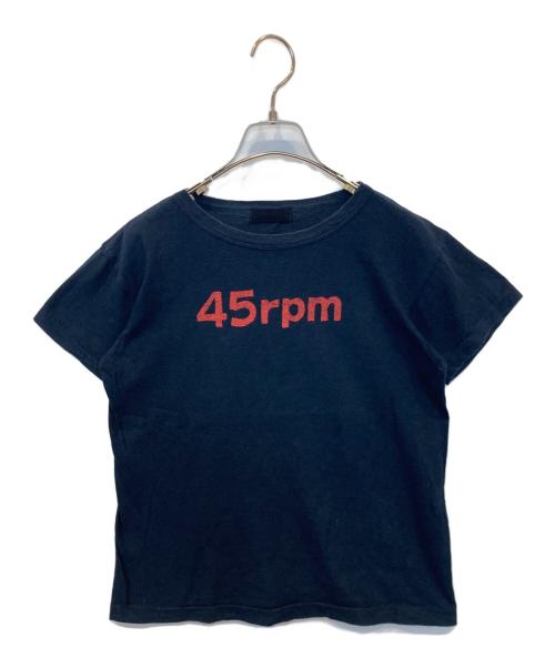 45rpm&（フォーティファイブアールピーエムアンド）45rpm& (フォーティファイブアールピーエムアンド) プリントTシャツ ネイビー サイズ:2の古着・服飾アイテム