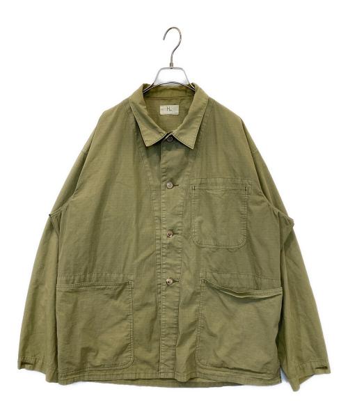 HERILL（ヘリル）HERILL (ヘリル) Ripstop P41 Coverall Jacket　22-011-HL-8020-1 カーキ サイズ:2の古着・服飾アイテム