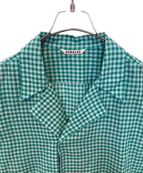AURALEE（オーラリー）AURALEE (オーラリー) Airy Light Cotton Check P/O Shirt　A25SS02GC グリーン サイズ:4の古着・服飾アイテム