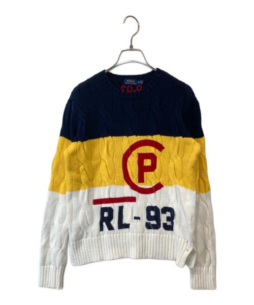 POLO RALPH LAUREN（ポロ・ラルフローレン）POLO RALPH LAUREN (ポロ・ラルフローレン) P-93 ケーブルニットセーター ネイビー サイズ:XSの古着・服飾アイテム