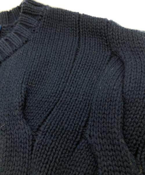 POLO RALPH LAUREN（ポロ・ラルフローレン）POLO RALPH LAUREN (ポロ・ラルフローレン) P-93 ケーブルニットセーター ネイビー サイズ:XSの古着・服飾アイテム