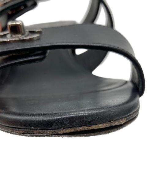 CHANEL（シャネル）CHANEL (シャネル) ココマーク3連金具ストラップサンダル G32651 ブラック サイズ:37 1/2の古着・服飾アイテム
