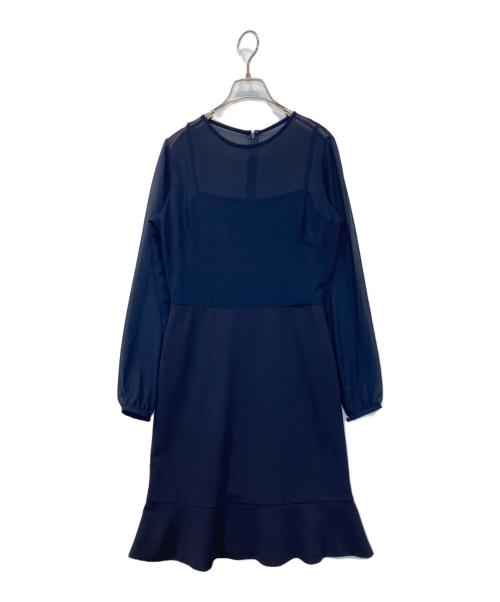 LAUREN RALPH LAUREN（ローレンラルフローレン）LAUREN RALPH LAUREN (ローレンラルフローレン) 長袖ワンピース 00000118987484 ネイビー サイズ:2の古着・服飾アイテム