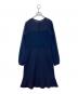 LAUREN RALPH LAUREN（ローレンラルフローレン）の古着「長袖ワンピース 00000118987484」｜ネイビー