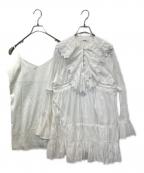 Snidelスナイデル）の古着「コットンライクラッフルカラーチュニック SWFB251065」｜ホワイト