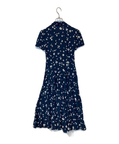 POLO RALPH LAUREN（ポロ・ラルフローレン）POLO RALPH LAUREN (ポロ・ラルフローレン) フローラル クレープ ショートスリーブ ドレス ネイビー サイズ:00の古着・服飾アイテム