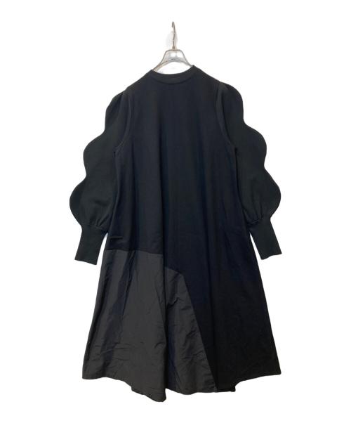 HeRIN.CYE（ヘリンドットサイ）HeRIN.CYE (ヘリンドットサイ) マウンテンスリーブドッキングドレスワンピース　530HAT83-1071 ブラック サイズ:FREEの古着・服飾アイテム