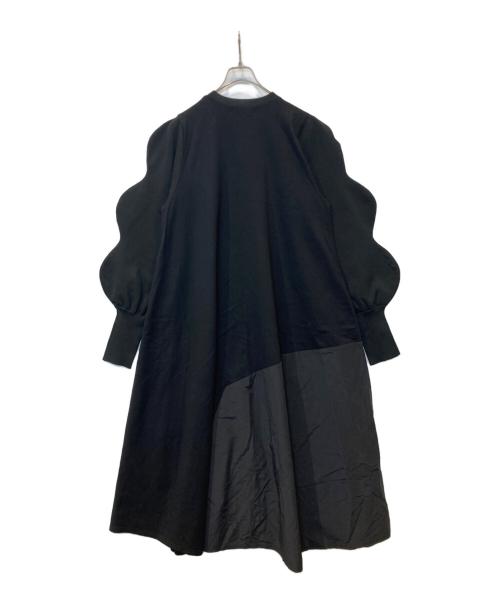 HeRIN.CYE（ヘリンドットサイ）HeRIN.CYE (ヘリンドットサイ) マウンテンスリーブドッキングドレスワンピース　530HAT83-1071 ブラック サイズ:FREEの古着・服飾アイテム
