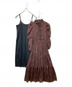 CORCOVADOコルコバード）の古着「Moon Flowerリボンドレス　32-233-0010」｜ブラック