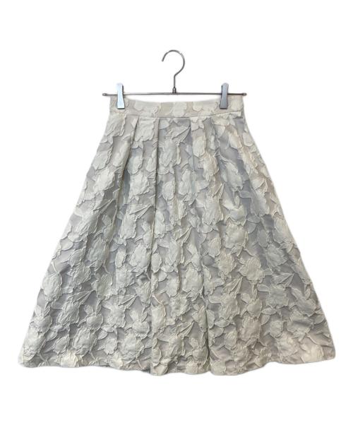 ANAYI（アナイ）ANAYI (アナイ) フラワージャガードタックフレアスカート　102127-11-790-91-360 アイボリー サイズ:36の古着・服飾アイテム
