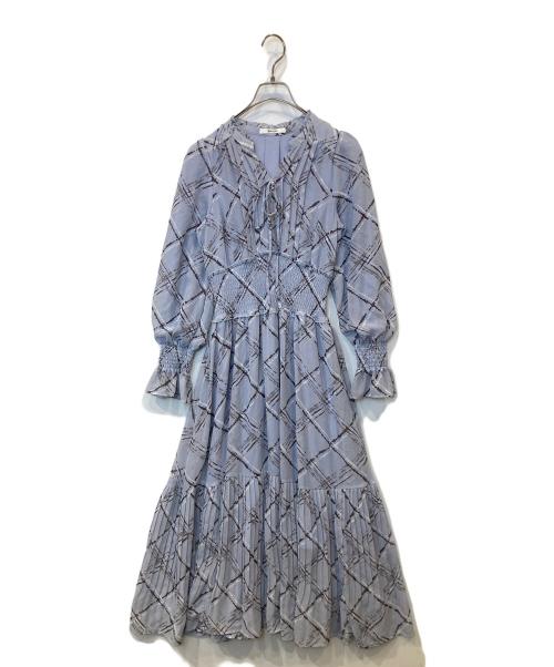 Snidel（スナイデル）Snidel (スナイデル) Sustainableプリーツチェックワンピース　SWFO245130 ブルーの古着・服飾アイテム