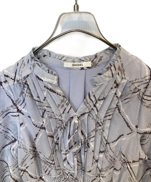 Snidel（スナイデル）Snidel (スナイデル) Sustainableプリーツチェックワンピース　SWFO245130 ブルーの古着・服飾アイテム