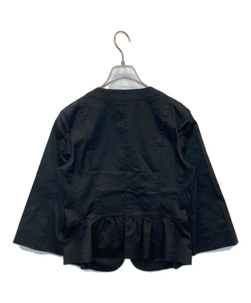 BURBERRY LONDON（バーバリーロンドン）BURBERRY LONDON (バーバリーロンドン) ノーカラーペプラムジャケット　FCD30-466-09　FCD30-466-09 ブラック サイズ:40の古着・服飾アイテム