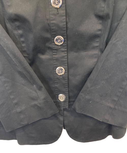 BURBERRY LONDON（バーバリーロンドン）BURBERRY LONDON (バーバリーロンドン) ノーカラーペプラムジャケット　FCD30-466-09　FCD30-466-09 ブラック サイズ:40の古着・服飾アイテム