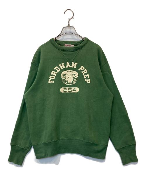 WAREHOUSE（ウエアハウス）WAREHOUSE (ウエアハウス) プリントスウェット グリーン サイズ:42の古着・服飾アイテム