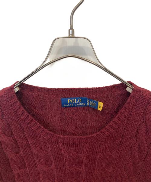 POLO RALPH LAUREN（ポロ・ラルフローレン）POLO RALPH LAUREN (ポロ・ラルフローレン) ケーブルニット レッド サイズ:XLの古着・服飾アイテム