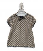 BURBERRY LONDONバーバリーロンドン）の古着「ノバチェックフレンチスリーブカットソー　BP143-430」｜ベージュ