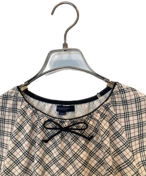 BURBERRY LONDON（バーバリーロンドン）BURBERRY LONDON (バーバリーロンドン) ノバチェックフレンチスリーブカットソー　BP143-430 ベージュ サイズ:150Aの古着・服飾アイテム