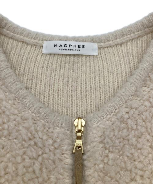 MACPHEE（マカフィー）MACPHEE (マカフィー) ウールナイロン ジップアップショートブルゾン ベージュ サイズ:Sの古着・服飾アイテム