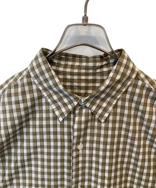 Porter Classic（ポータークラシック）Porter Classic (ポータークラシック) ROLL UP GINGHAM CHECK SHIRT カーキ サイズ:Lの古着・服飾アイテム