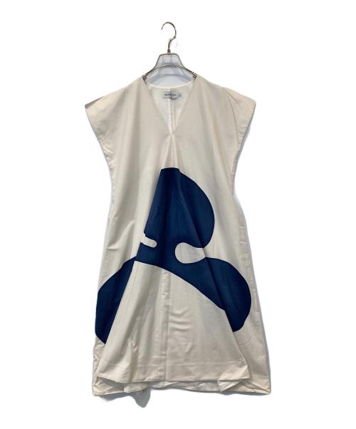 marimekko（マリメッコ）marimekko (マリメッコ) MADDJA LANDON METZ　091898/181414 アイボリー×ネイビー サイズ:Sの古着・服飾アイテム