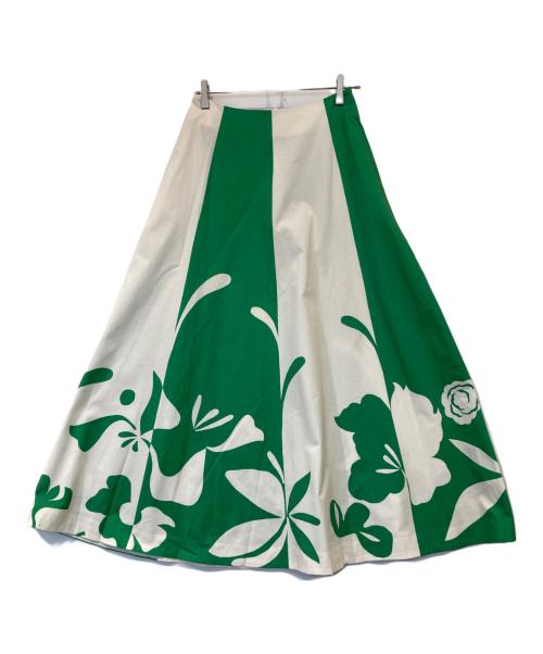 marimekko（マリメッコ）marimekko (マリメッコ) Ronsy Nokturno（ロンシー・ノクトゥルノ）　092957/163246 グリーン×ホワイト サイズ:36の古着・服飾アイテム